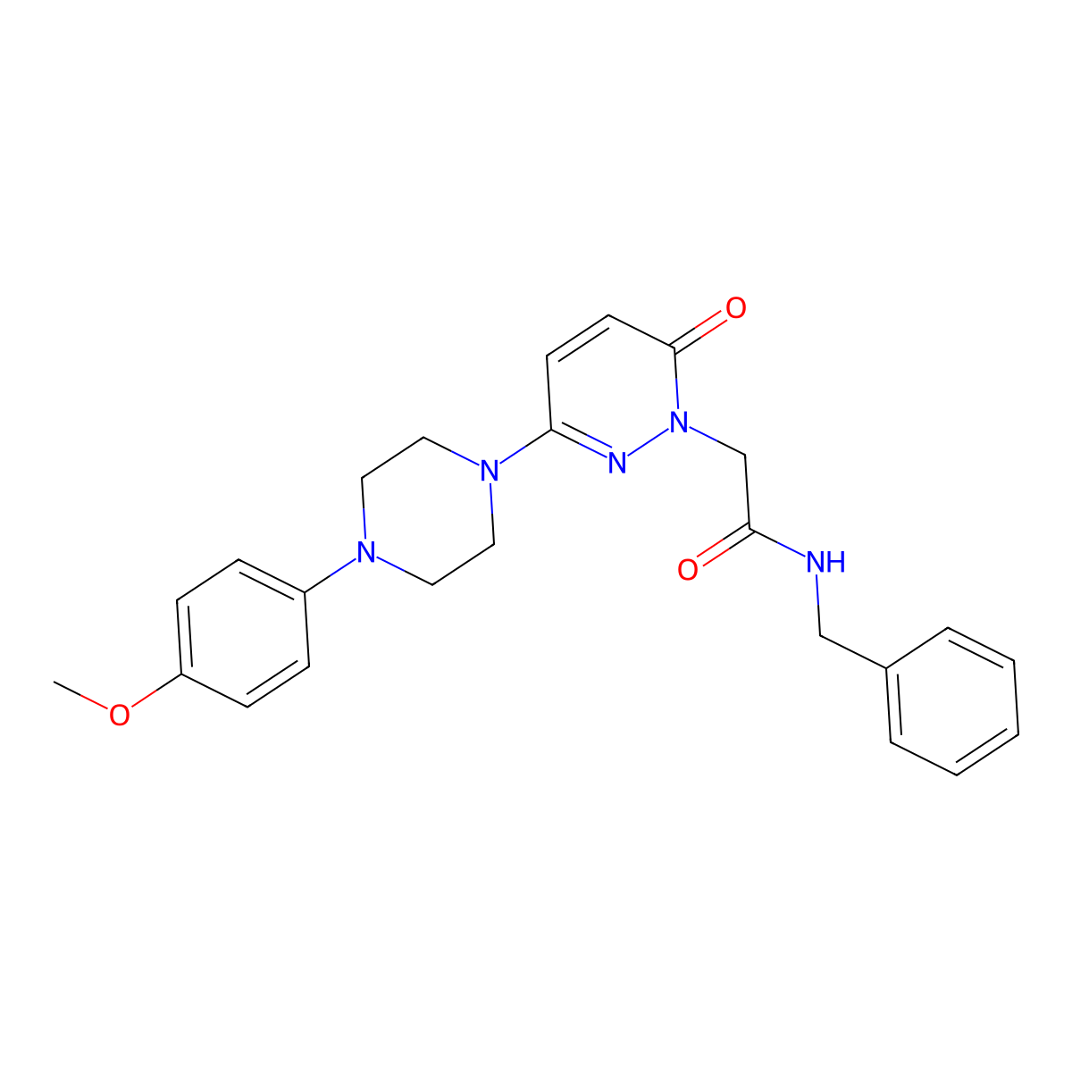 N-benzyl-2-(3-(4-(4-methoxyphenyl)piperazin-1-yl)-6-oxopyridazin-1(6H)-yl)acetamide molecular structure, CAS 1282112-99-5