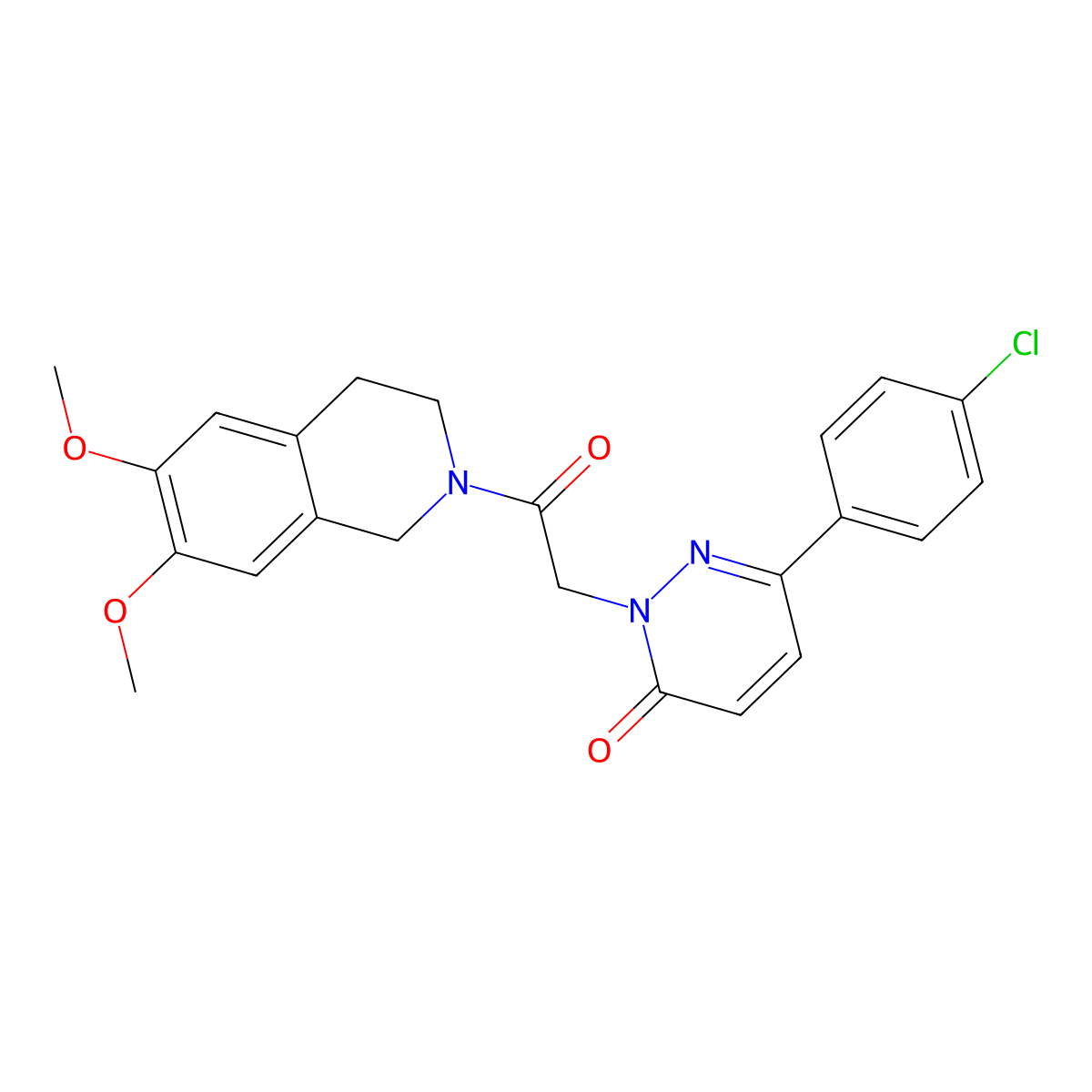 6-(4-chlorophenyl)-2-(2-(6,7-dimethoxy-3,4-dihydroisoquinolin-2(1H)-yl)-2-oxoethyl)pyridazin-3(2H)-one molecular structure, CAS 1282113-15-8