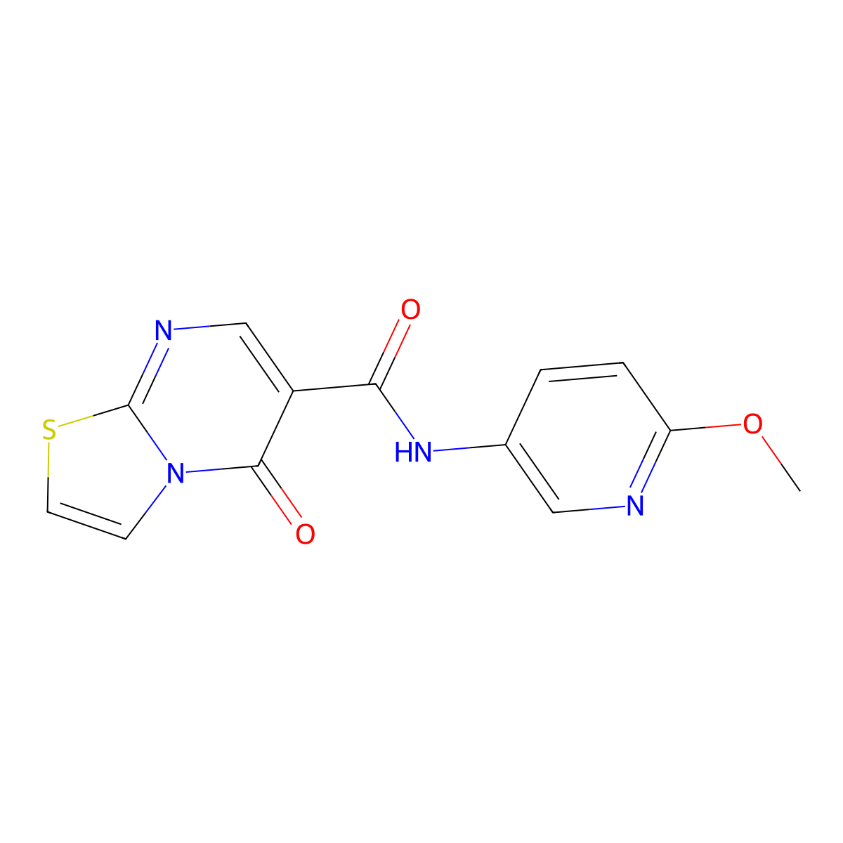 N-(6-methoxypyridin-3-yl)-5-oxo-5H-[1,3]thiazolo[3,2-a]pyrimidine-6-carboxamide molecular structure, CAS 1282113-18-1