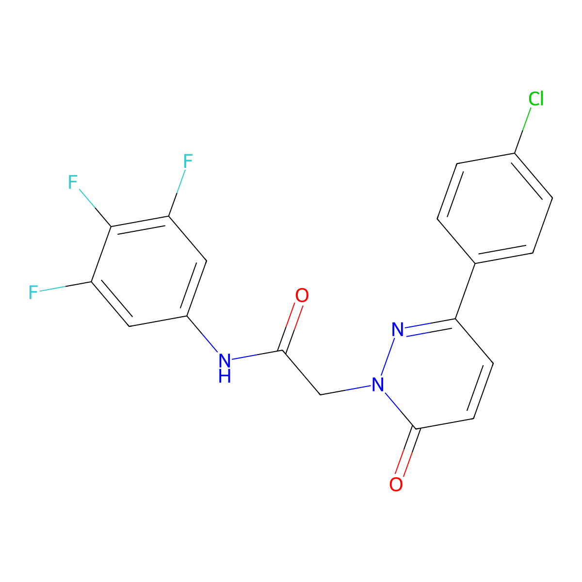 2-[3-(4-chlorophenyl)-6-oxopyridazin-1(6H)-yl]-N-(3,4,5-trifluorophenyl)acetamide molecular structure, CAS 1282113-22-7