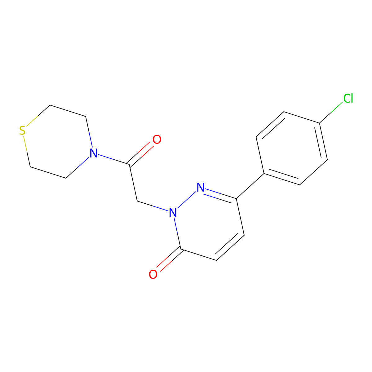 6-(4-chlorophenyl)-2-[2-oxo-2-(thiomorpholin-4-yl)ethyl]pyridazin-3(2H)-one molecular structure, CAS 1282113-33-0