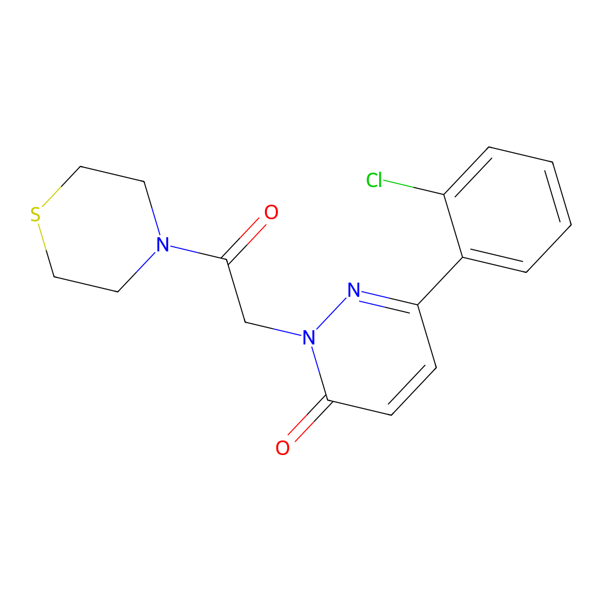 6-(2-chlorophenyl)-2-[2-oxo-2-(thiomorpholin-4-yl)ethyl]pyridazin-3(2H)-one molecular structure, CAS 1282113-50-1