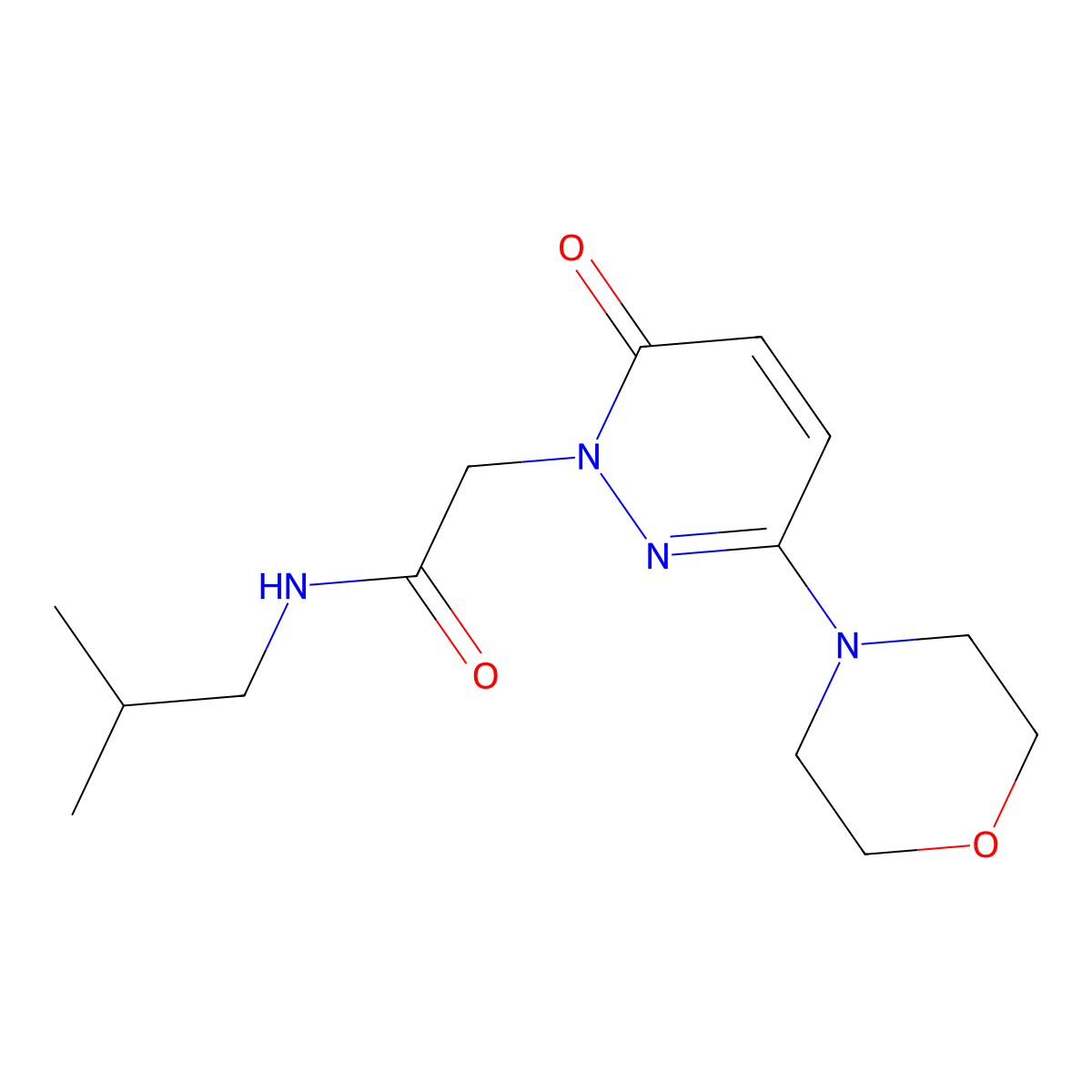 N-(2-methylpropyl)-2-[3-(morpholin-4-yl)-6-oxopyridazin-1(6H)-yl]acetamide molecular structure, CAS 1282113-54-5