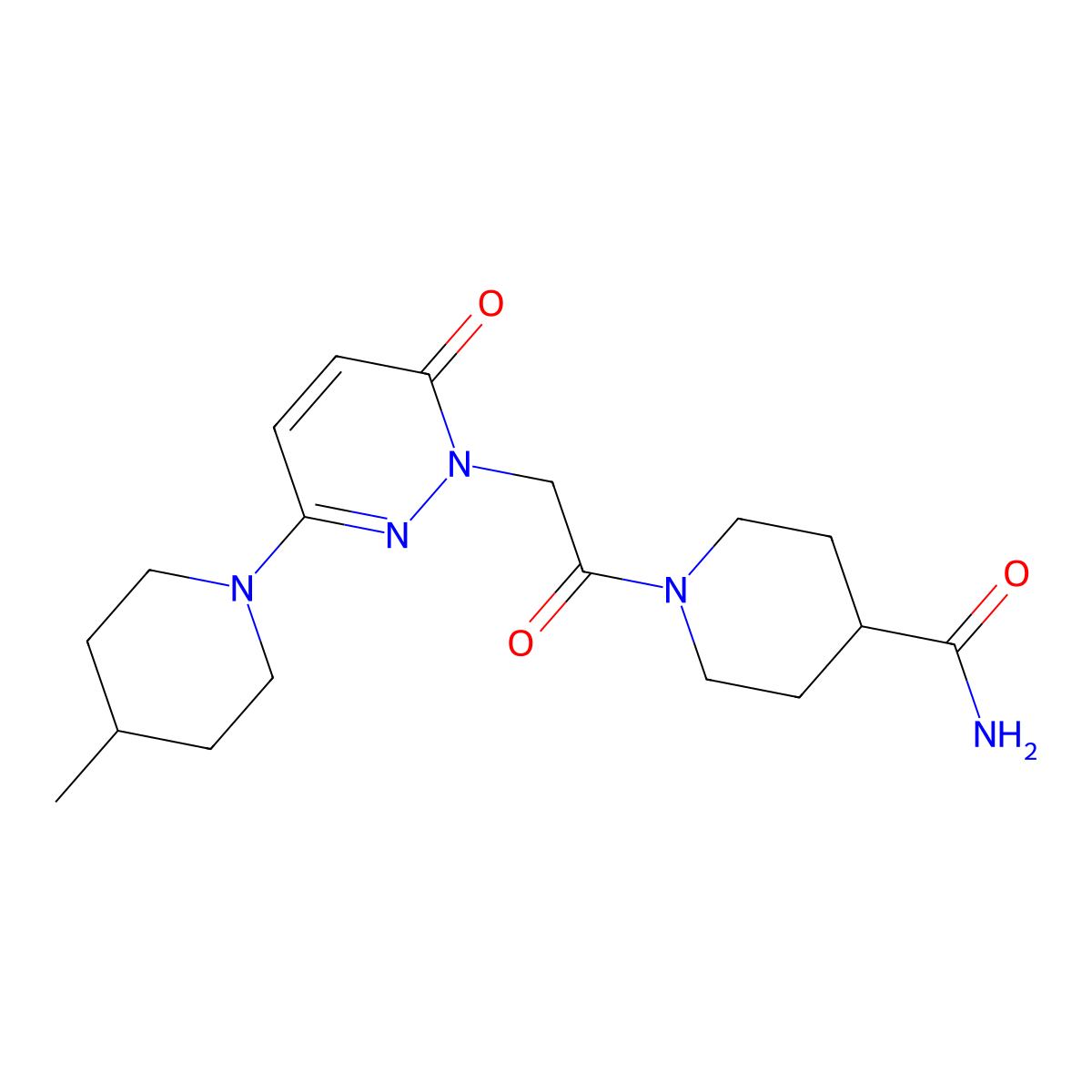 1-{[3-(4-methylpiperidin-1-yl)-6-oxopyridazin-1(6H)-yl]acetyl}piperidine-4-carboxamide molecular structure, CAS 1282113-78-3