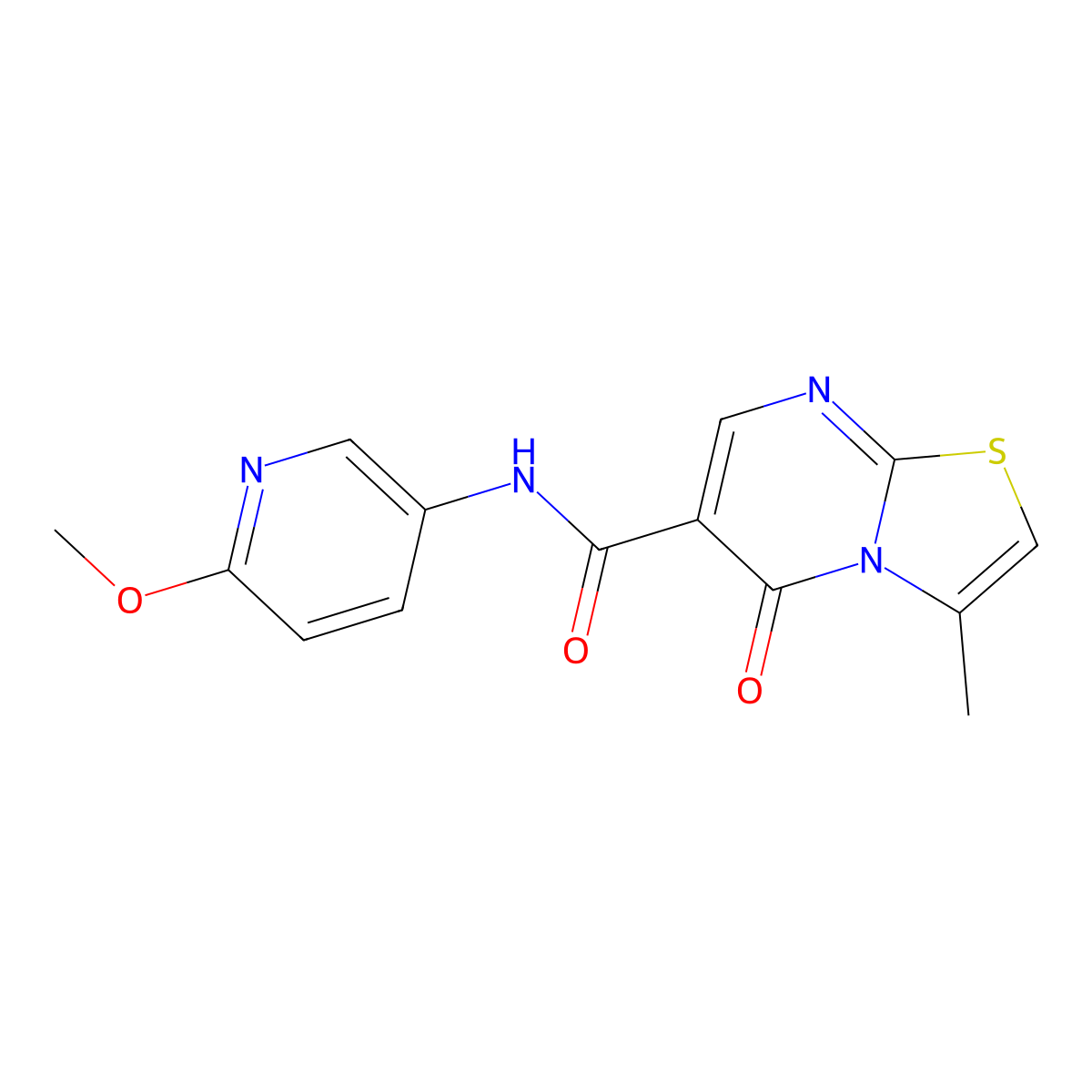 N-(6-methoxypyridin-3-yl)-3-methyl-5-oxo-5H-[1,3]thiazolo[3,2-a]pyrimidine-6-carboxamide molecular structure, CAS 1282113-82-9