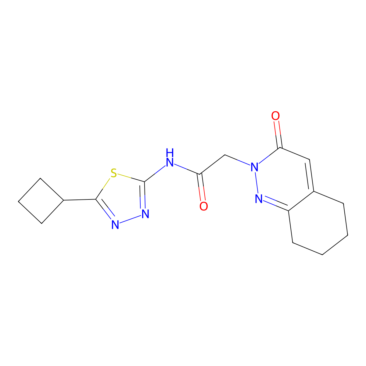 N-(5-cyclobutyl-1,3,4-thiadiazol-2-yl)-2-(3-oxo-5,6,7,8-tetrahydrocinnolin-2(3H)-yl)acetamide molecular structure, CAS 1282113-83-0