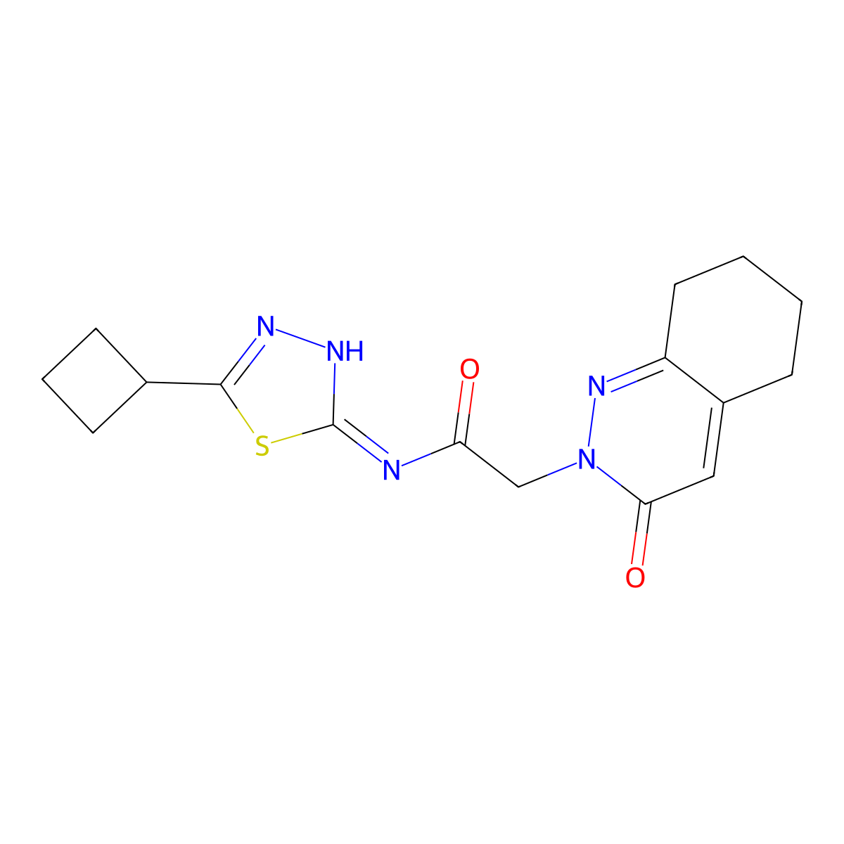 N-(5-cyclobutyl-1,3,4-thiadiazol-2-yl)-2-(3-oxo-5,6,7,8-tetrahydrocinnolin-2(3H)-yl)acetamide molecular structure, CAS 1282113-83-0