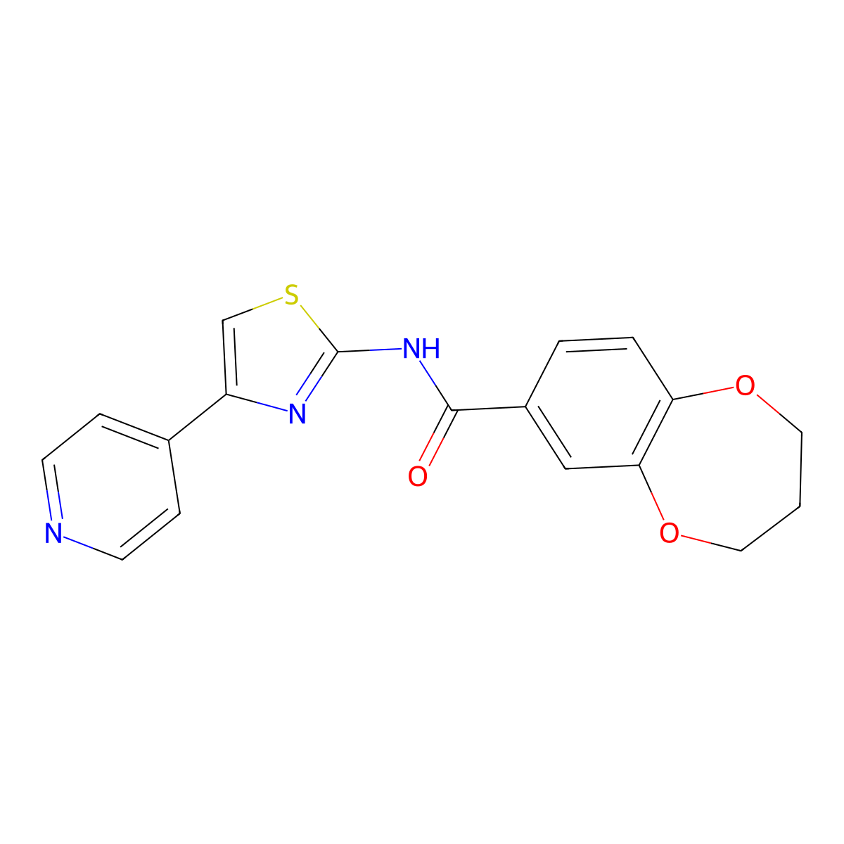 N-[(2Z)-4-(pyridin-4-yl)-1,3-thiazol-2(3H)-ylidene]-3,4-dihydro-2H-1,5-benzodioxepine-7-carboxamide molecular structure, CAS 1282113-88-5