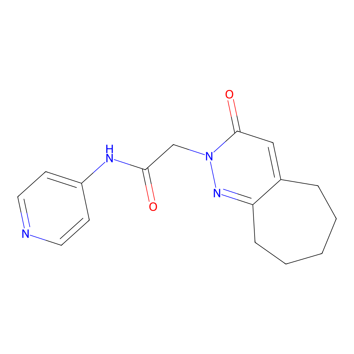 2-(3-oxo-3,5,6,7,8,9-hexahydro-2H-cyclohepta[c]pyridazin-2-yl)-N-(pyridin-4-yl)acetamide molecular structure, CAS 1282114-22-0