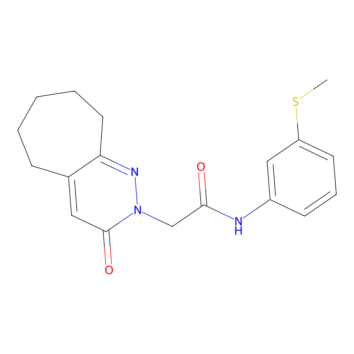N-[3-(methylsulfanyl)phenyl]-2-(3-oxo-3,5,6,7,8,9-hexahydro-2H-cyclohepta[c]pyridazin-2-yl)acetamide molecular structure, CAS 1282114-24-2