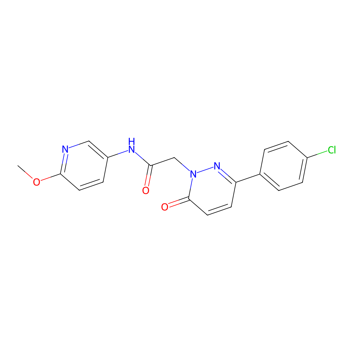2-[3-(4-chlorophenyl)-6-oxopyridazin-1(6H)-yl]-N-(6-methoxypyridin-3-yl)acetamide molecular structure, CAS 1282114-26-4