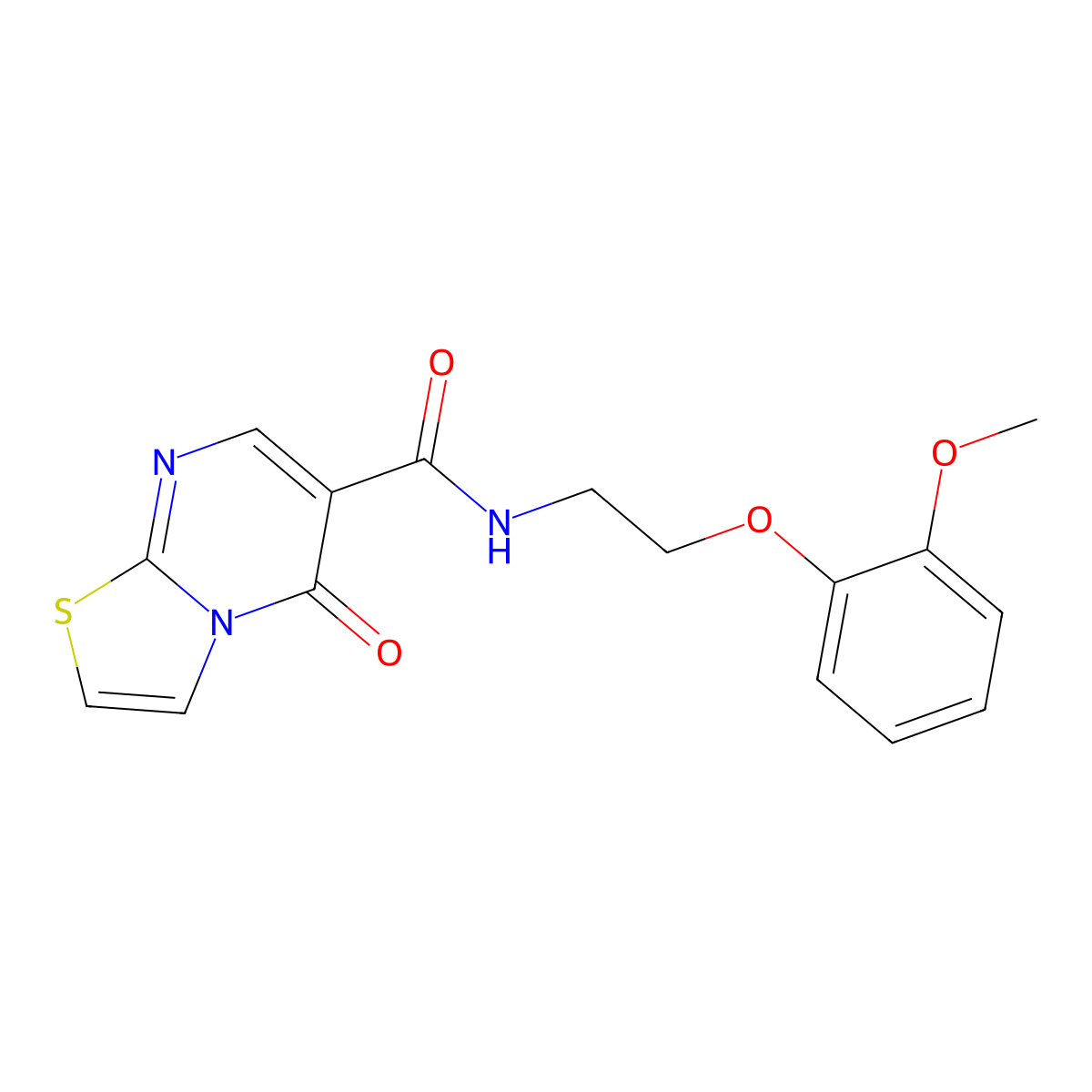 N-[2-(2-methoxyphenoxy)ethyl]-5-oxo-5H-[1,3]thiazolo[3,2-a]pyrimidine-6-carboxamide molecular structure, CAS 1282114-41-3