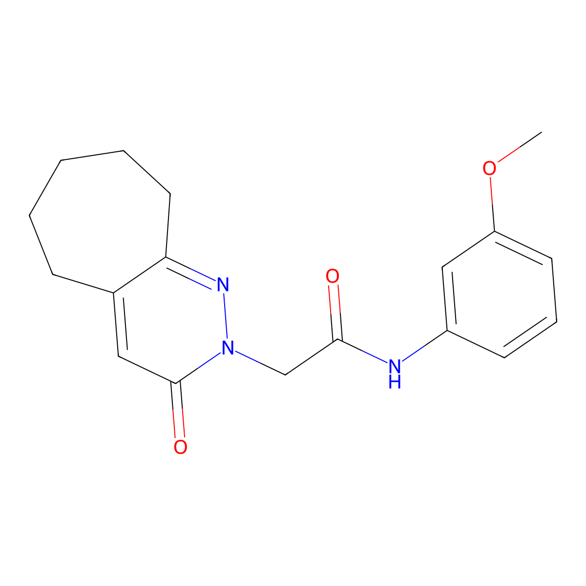 N-(3-methoxyphenyl)-2-(3-oxo-3,5,6,7,8,9-hexahydro-2H-cyclohepta[c]pyridazin-2-yl)acetamide molecular structure, CAS 1282114-65-1