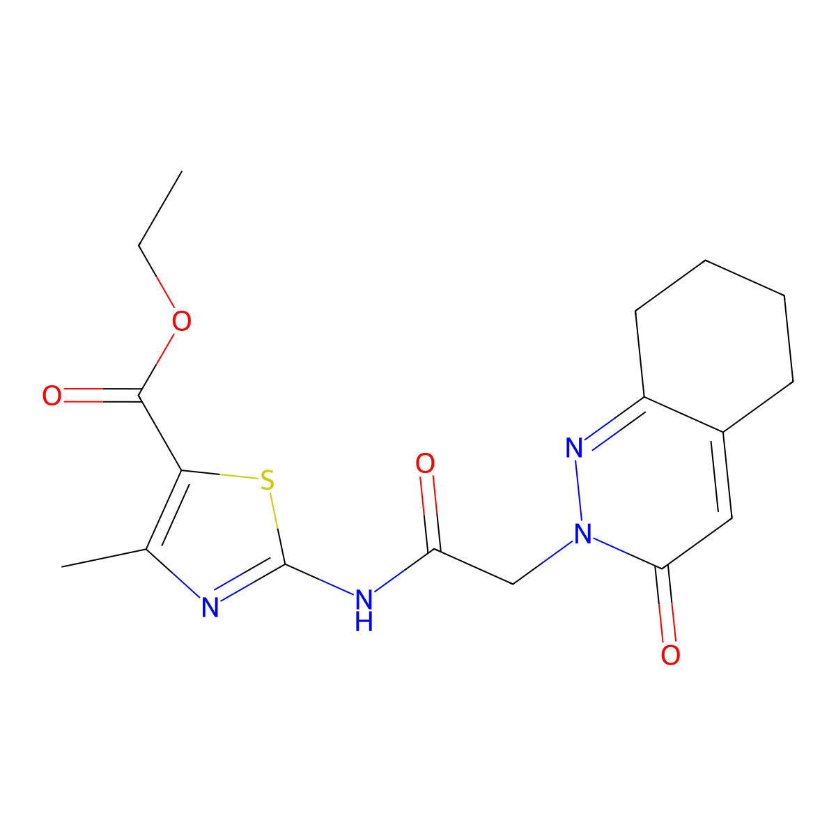 ethyl 4-methyl-2-{[(3-oxo-5,6,7,8-tetrahydrocinnolin-2(3H)-yl)acetyl]amino}-1,3-thiazole-5-carboxylate molecular structure, CAS 1282114-76-4