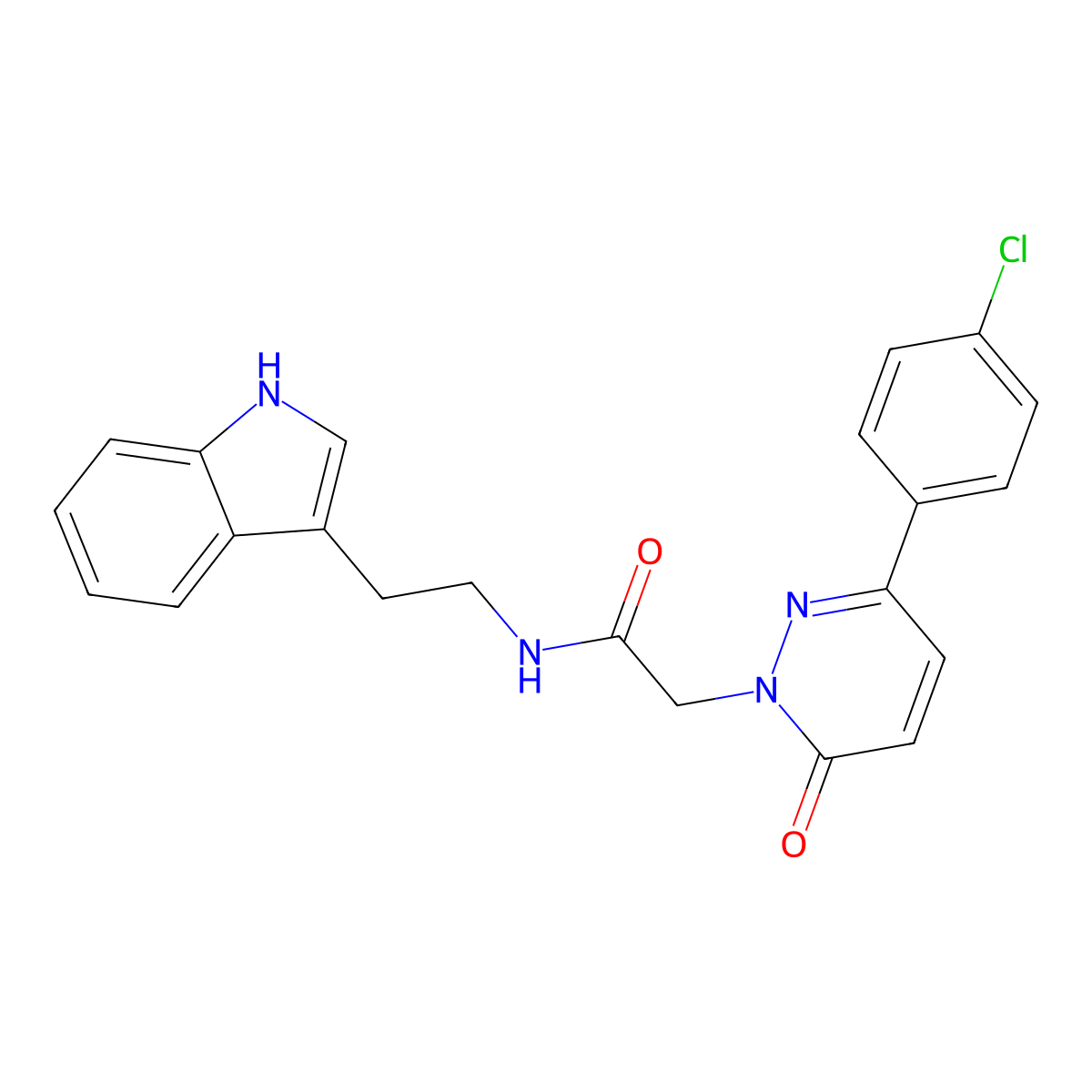 2-[3-(4-chlorophenyl)-6-oxopyridazin-1(6H)-yl]-N-[2-(1H-indol-3-yl)ethyl]acetamide molecular structure, CAS 1282115-39-2