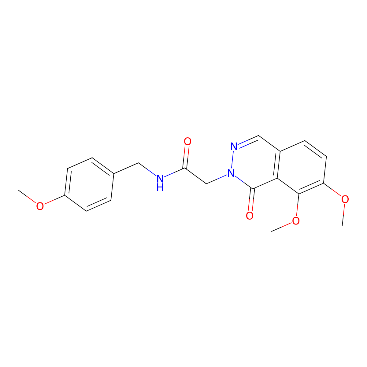 2-(7,8-dimethoxy-1-oxophthalazin-2(1H)-yl)-N-(4-methoxybenzyl)acetamide molecular structure, CAS 1282115-48-3