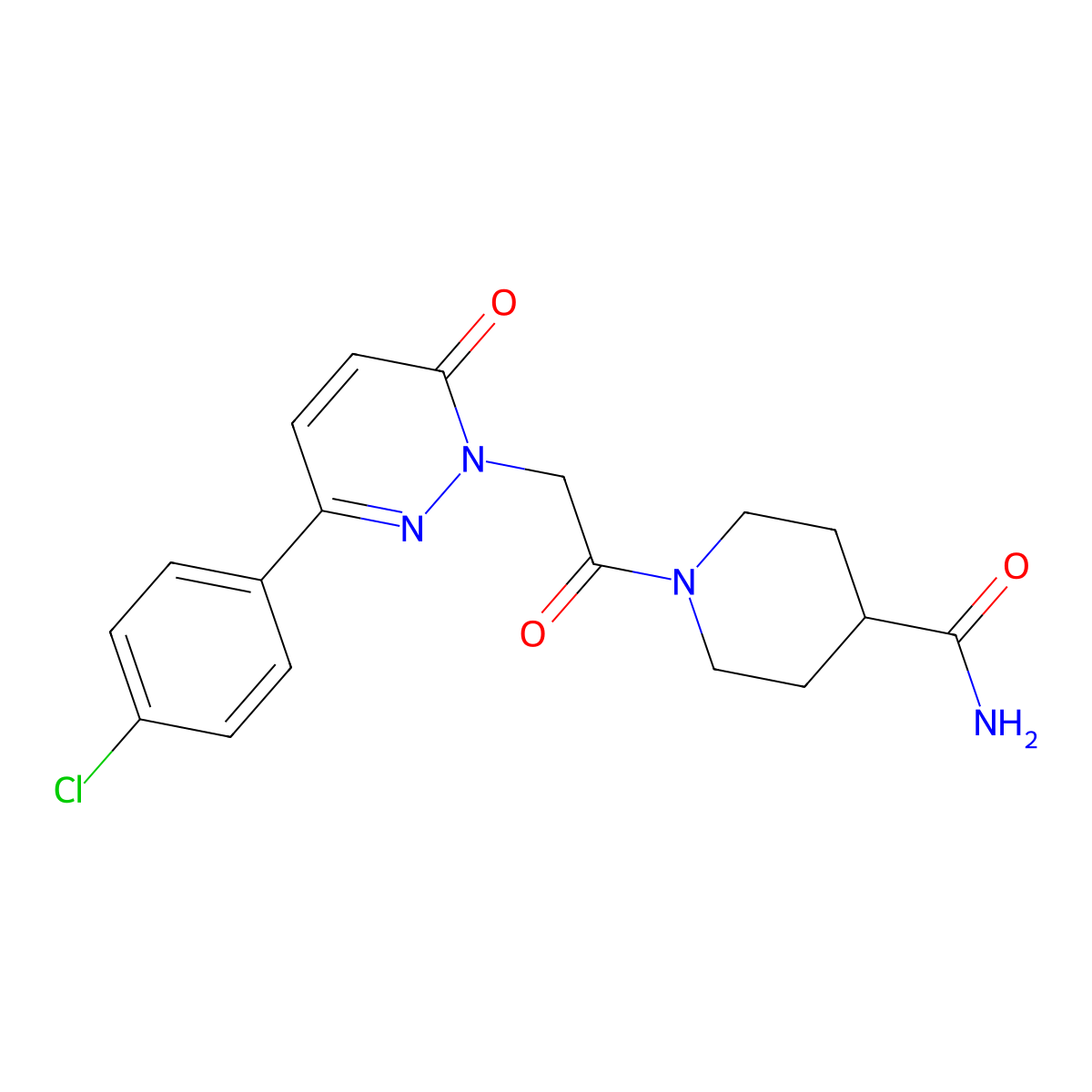 1-{[3-(4-chlorophenyl)-6-oxopyridazin-1(6H)-yl]acetyl}piperidine-4-carboxamide molecular structure, CAS 1282115-52-9