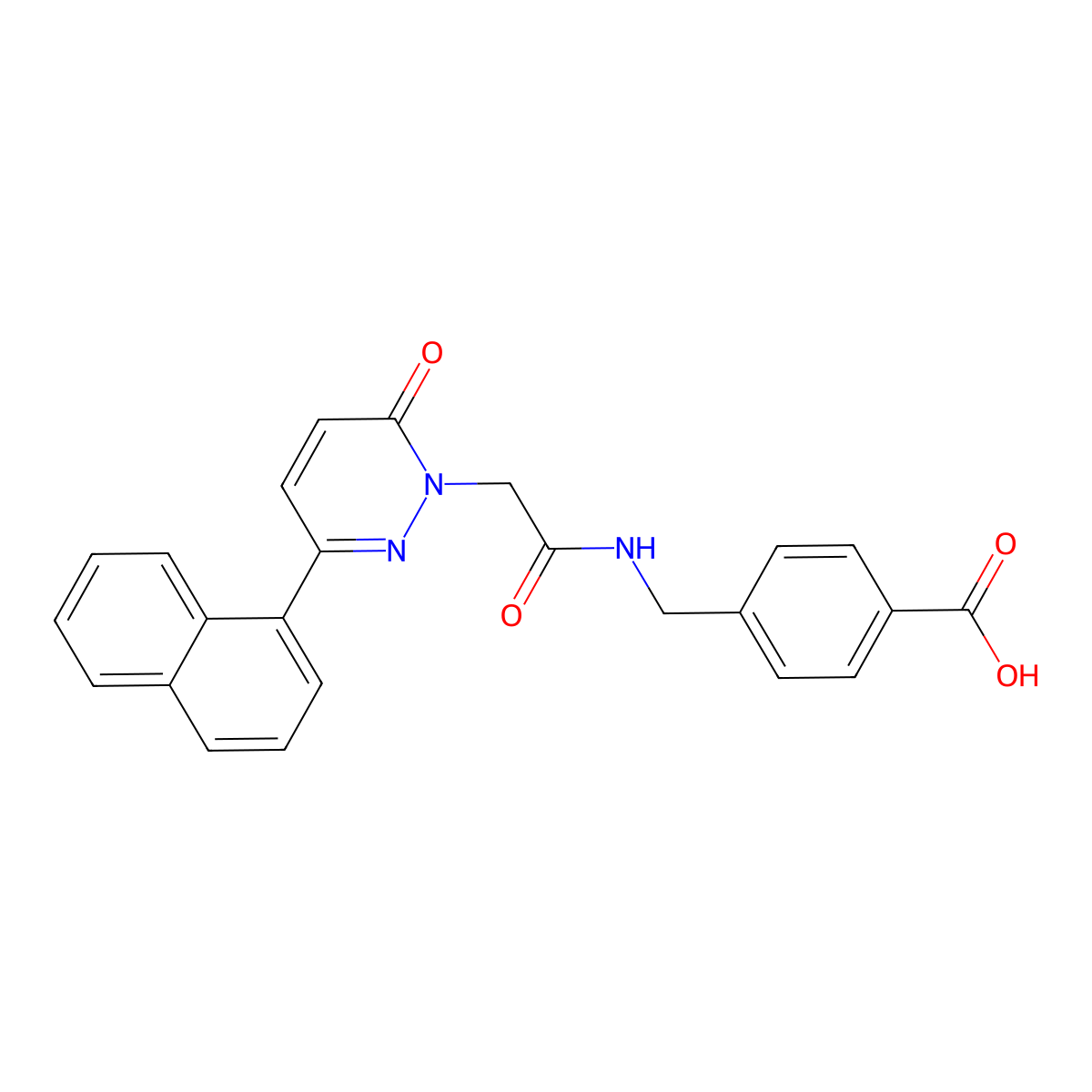 4-[({[3-(naphthalen-1-yl)-6-oxopyridazin-1(6H)-yl]acetyl}amino)methyl]benzoic acid molecular structure, CAS 1282115-57-4