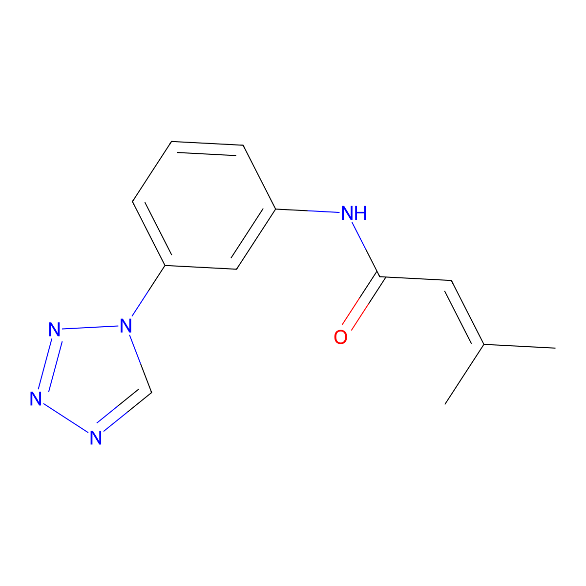 3-methyl-N-[3-(1H-tetrazol-1-yl)phenyl]but-2-enamide molecular structure, CAS 1282115-64-3