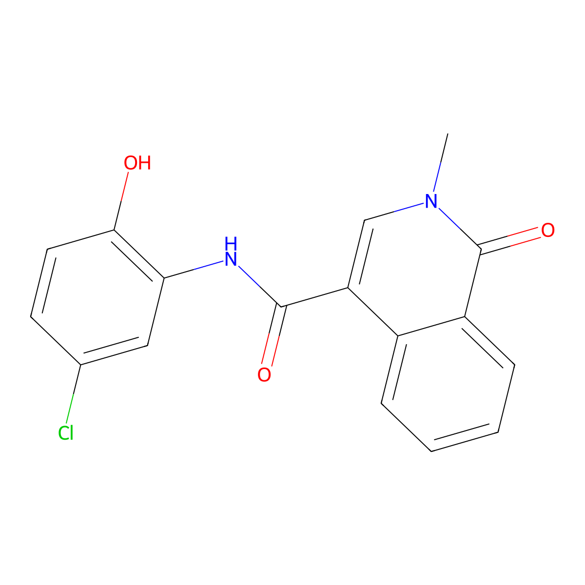 N-(5-chloro-2-hydroxyphenyl)-2-methyl-1-oxo-1,2-dihydroisoquinoline-4-carboxamide molecular structure, CAS 1282115-70-1