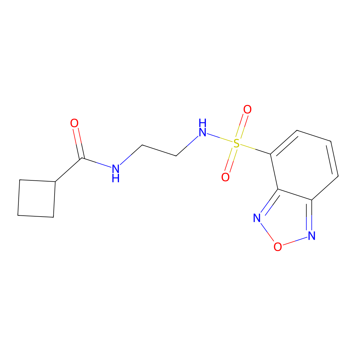 N-{2-[(2,1,3-benzoxadiazol-4-ylsulfonyl)amino]ethyl}cyclobutanecarboxamide molecular structure, CAS 1282115-71-2