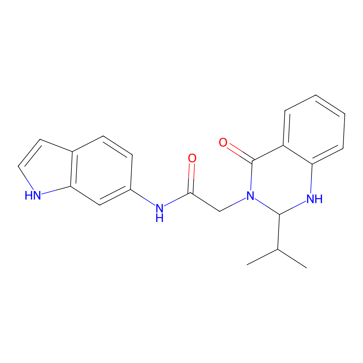 N-(1H-indol-6-yl)-2-[2-isopropyl-4-oxo-1,4-dihydro-3(2H)-quinazolinyl]acetamide molecular structure, CAS 1282115-76-7