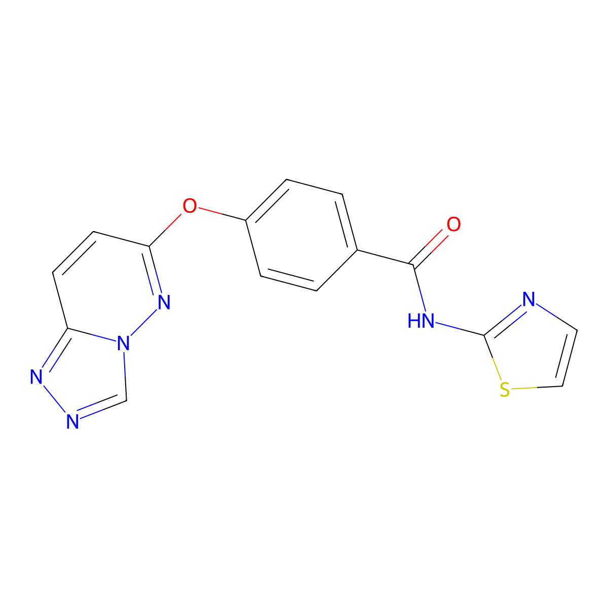 N-(1,3-thiazol-2-yl)-4-([1,2,4]triazolo[4,3-b]pyridazin-6-yloxy)benzamide molecular structure, CAS 1282116-01-1