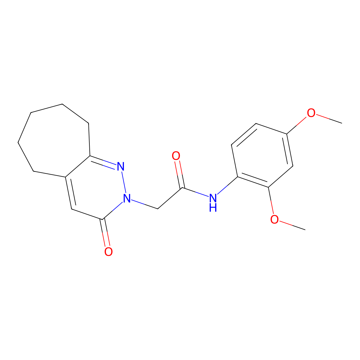 N-(2,4-dimethoxyphenyl)-2-(3-oxo-3,5,6,7,8,9-hexahydro-2H-cyclohepta[c]pyridazin-2-yl)acetamide molecular structure, CAS 1282116-52-2