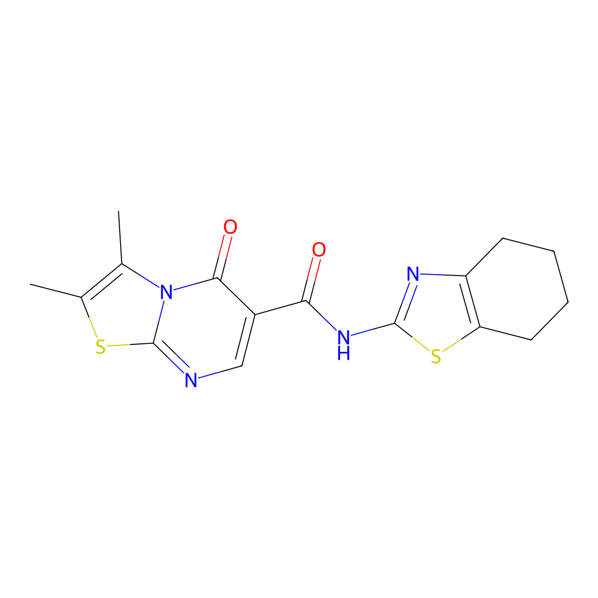 2,3-dimethyl-5-oxo-N-[(2Z)-4,5,6,7-tetrahydro-1,3-benzothiazol-2(3H)-ylidene]-5H-[1,3]thiazolo[3,2-a]pyrimidine-6-carboxamide molecular structure, CAS 1282116-62-4