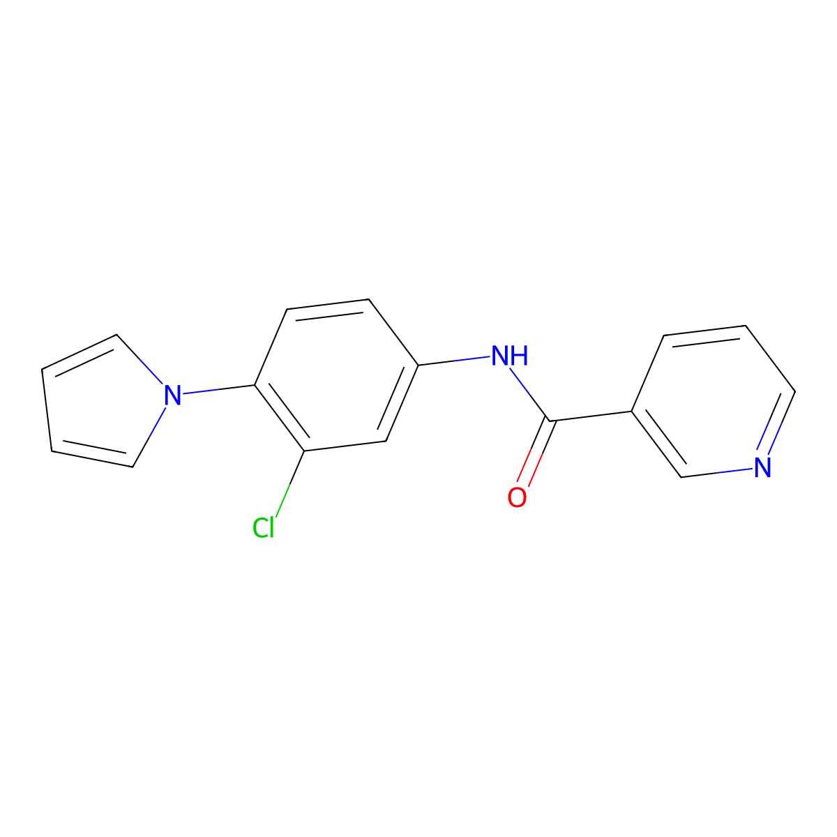 N-[3-chloro-4-(1H-pyrrol-1-yl)phenyl]pyridine-3-carboxamide molecular structure, CAS 1282116-67-9
