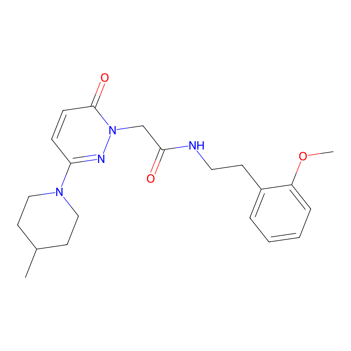 N-[2-(2-methoxyphenyl)ethyl]-2-[3-(4-methylpiperidin-1-yl)-6-oxopyridazin-1(6H)-yl]acetamide molecular structure, CAS 1282116-72-6