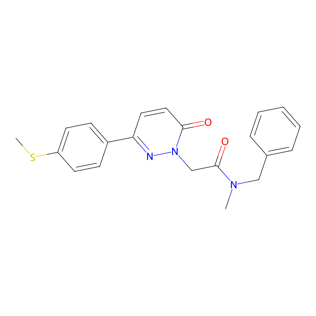 N-benzyl-N-methyl-2-{3-[4-(methylsulfanyl)phenyl]-6-oxopyridazin-1(6H)-yl}acetamide molecular structure, CAS 1282116-76-0