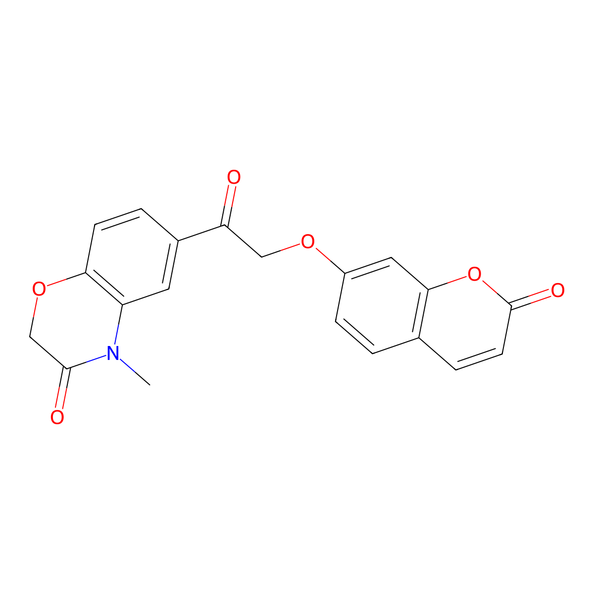 4-methyl-6-{[(2-oxo-2H-chromen-7-yl)oxy]acetyl}-2H-1,4-benzoxazin-3(4H)-one molecular structure, CAS 1282117-00-3