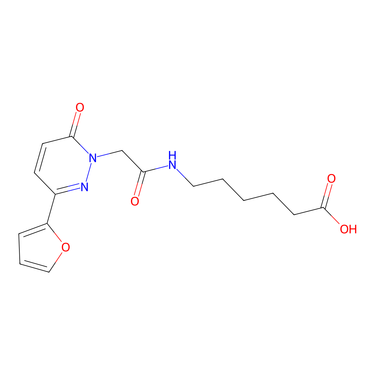 6-({[3-(furan-2-yl)-6-oxopyridazin-1(6H)-yl]acetyl}amino)hexanoic acid molecular structure, CAS 1282117-05-8