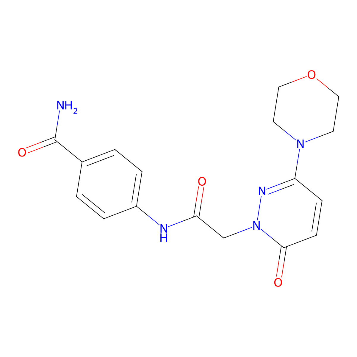 4-({[3-(morpholin-4-yl)-6-oxopyridazin-1(6H)-yl]acetyl}amino)benzamide molecular structure, CAS 1282117-07-0