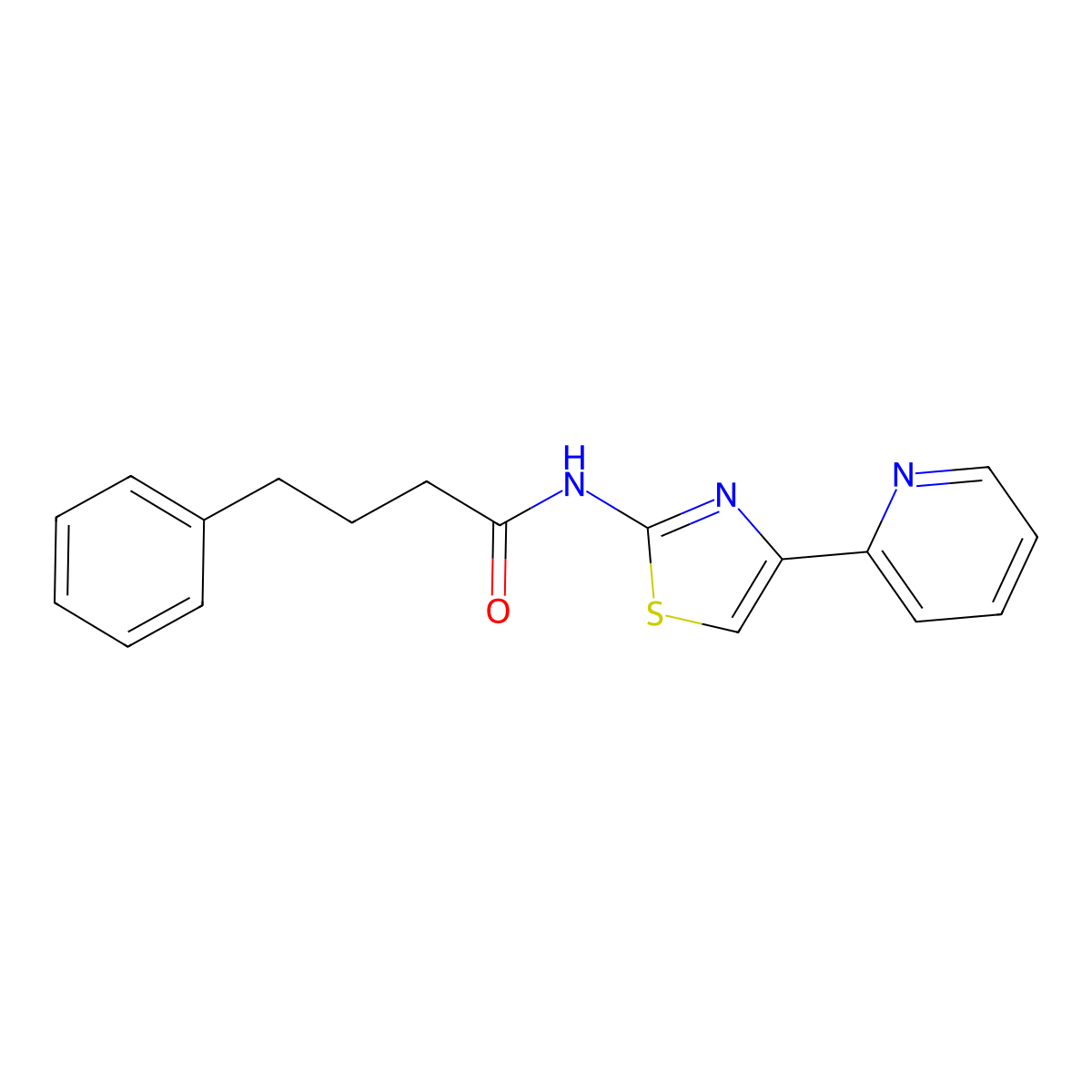 4-phenyl-N-[(2Z)-4-(pyridin-2-yl)-1,3-thiazol-2(3H)-ylidene]butanamide molecular structure, CAS 1282117-25-2