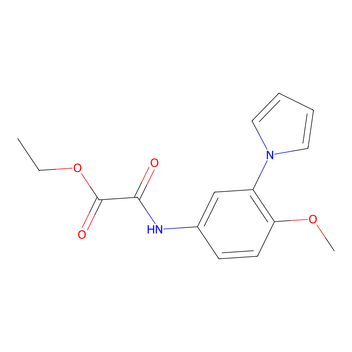 ethyl {[4-methoxy-3-(1H-pyrrol-1-yl)phenyl]amino}(oxo)acetate molecular structure, CAS 1282117-49-0