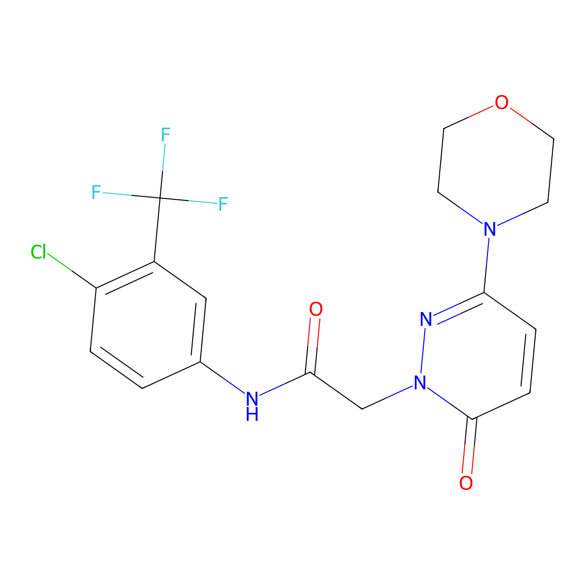 N-[4-chloro-3-(trifluoromethyl)phenyl]-2-[3-(morpholin-4-yl)-6-oxopyridazin-1(6H)-yl]acetamide molecular structure, CAS 1282117-74-1