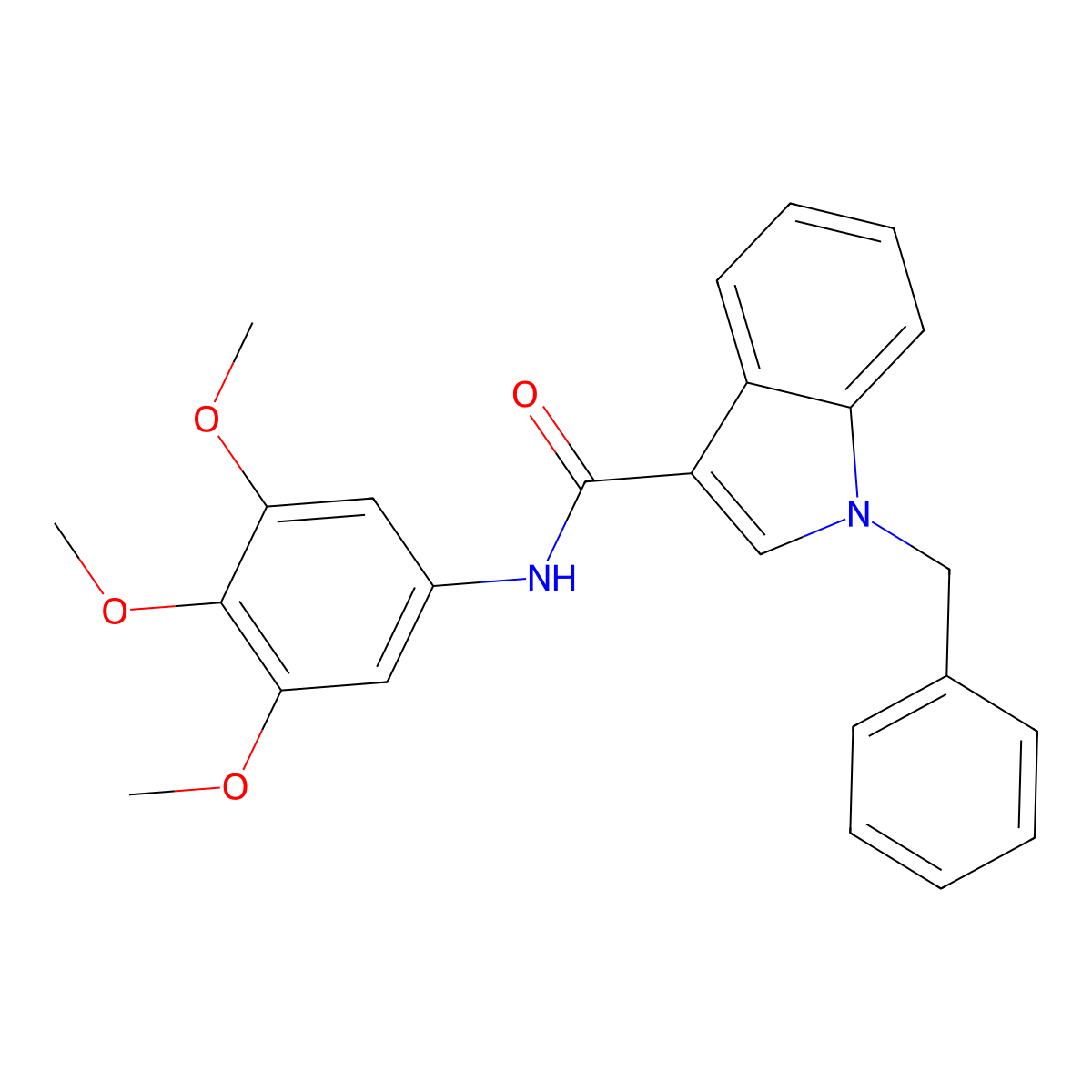 1-benzyl-N-(3,4,5-trimethoxyphenyl)-1H-indole-3-carboxamide molecular structure, CAS 1282117-94-5