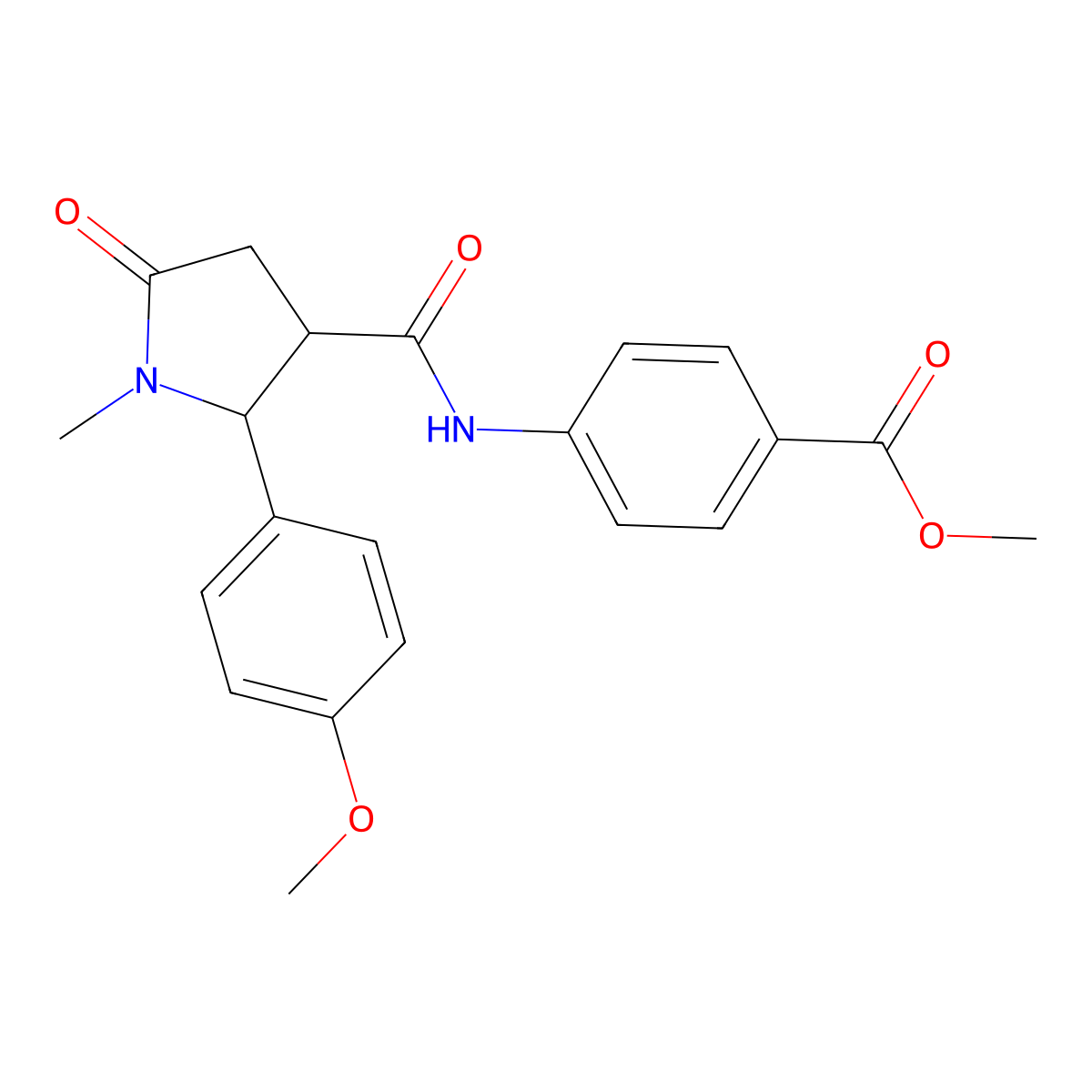 Methyl 4-({[2-(4-methoxyphenyl)-1-methyl-5-oxopyrrolidin-3-yl]carbonyl}amino)benzoate molecular structure, CAS 1282117-97-8