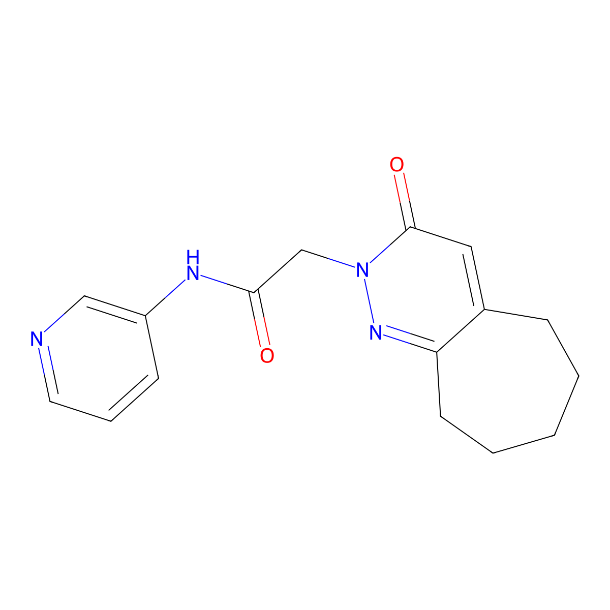 2-(3-oxo-3,5,6,7,8,9-hexahydro-2H-cyclohepta[c]pyridazin-2-yl)-N-(pyridin-3-yl)acetamide molecular structure, CAS 1282117-99-0
