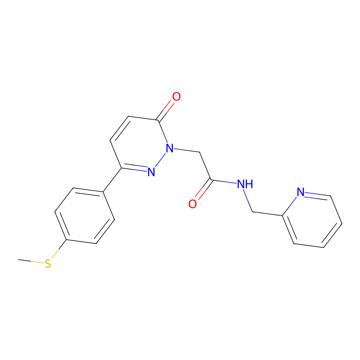 2-[3-[4-(methylsulfanyl)phenyl]-6-oxo-1(6H)-pyridazinyl]-N~1~-(2-pyridylmethyl)acetamide molecular structure, CAS 1282118-01-7