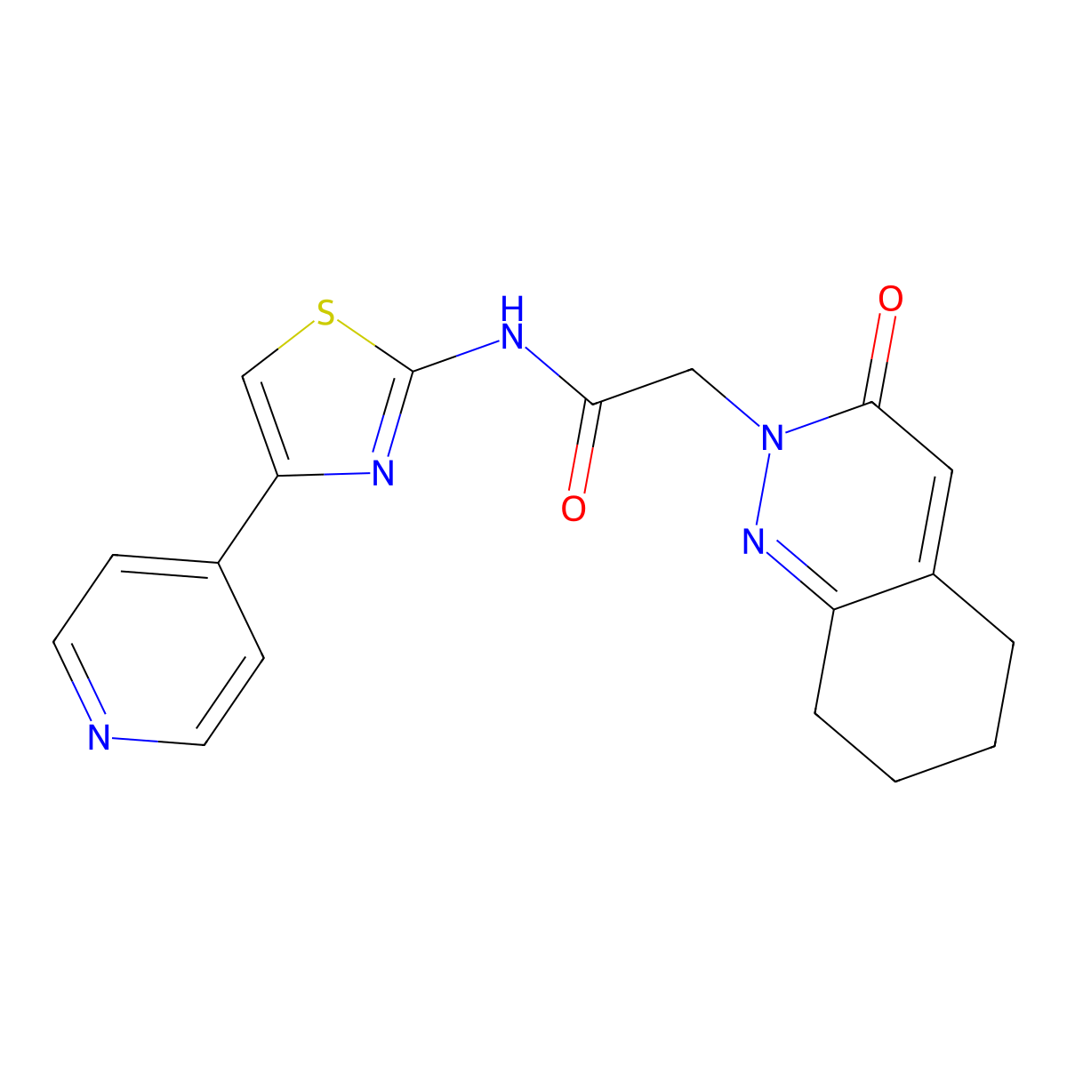 2-(3-oxo-5,6,7,8-tetrahydrocinnolin-2(3H)-yl)-N-[(2Z)-4-(pyridin-4-yl)-1,3-thiazol-2(3H)-ylidene]acetamide molecular structure, CAS 1282118-16-4
