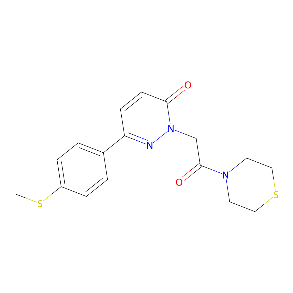6-[4-(methylsulfanyl)phenyl]-2-[2-oxo-2-(thiomorpholin-4-yl)ethyl]pyridazin-3(2H)-one molecular structure, CAS 1282118-28-8