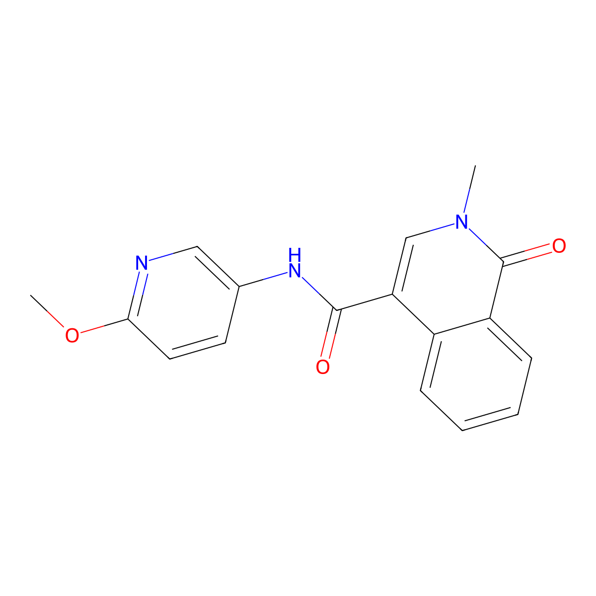 N-(6-methoxypyridin-3-yl)-2-methyl-1-oxo-1,2-dihydroisoquinoline-4-carboxamide molecular structure, CAS 1282118-38-0