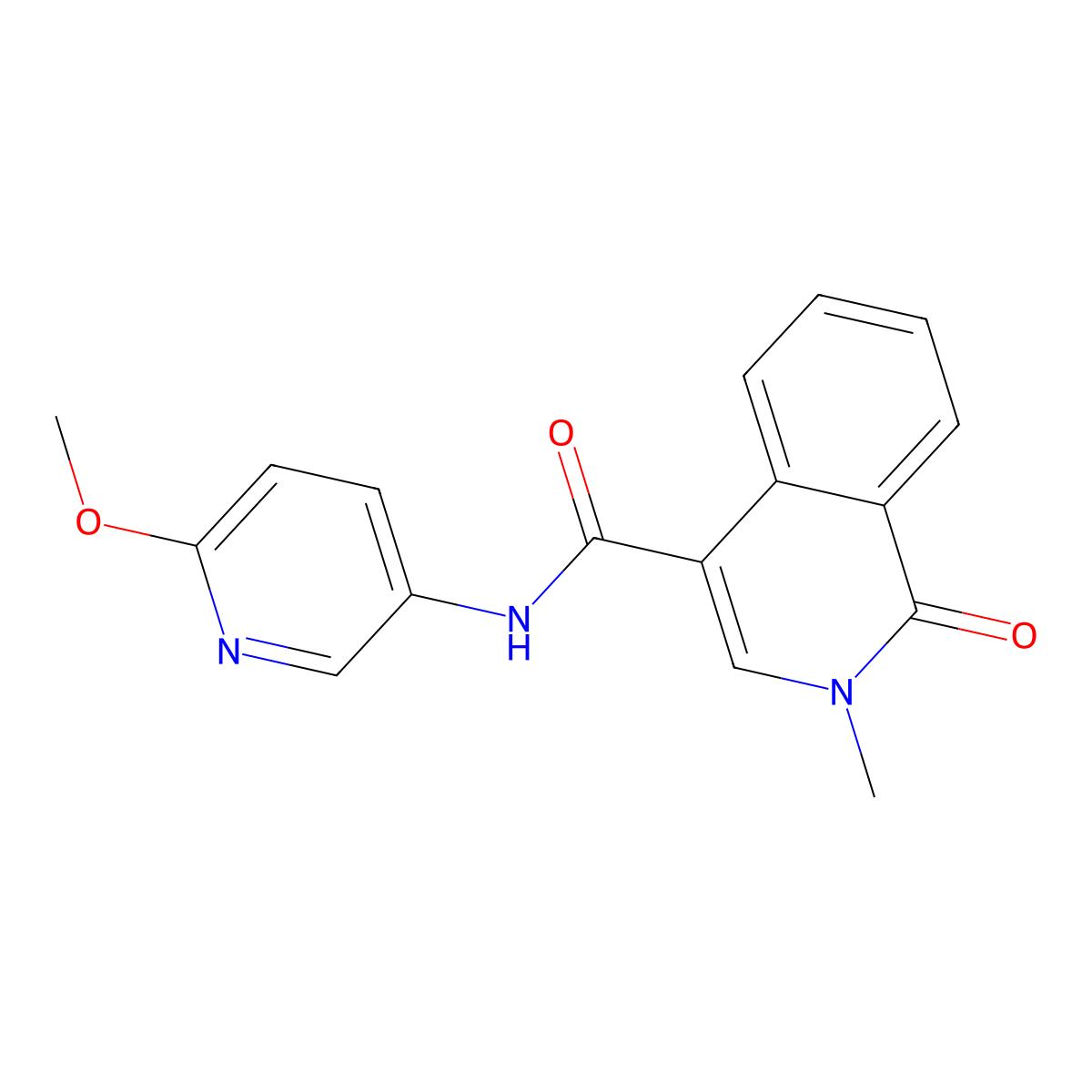 N-(6-methoxypyridin-3-yl)-2-methyl-1-oxo-1,2-dihydroisoquinoline-4-carboxamide molecular structure, CAS 1282118-38-0