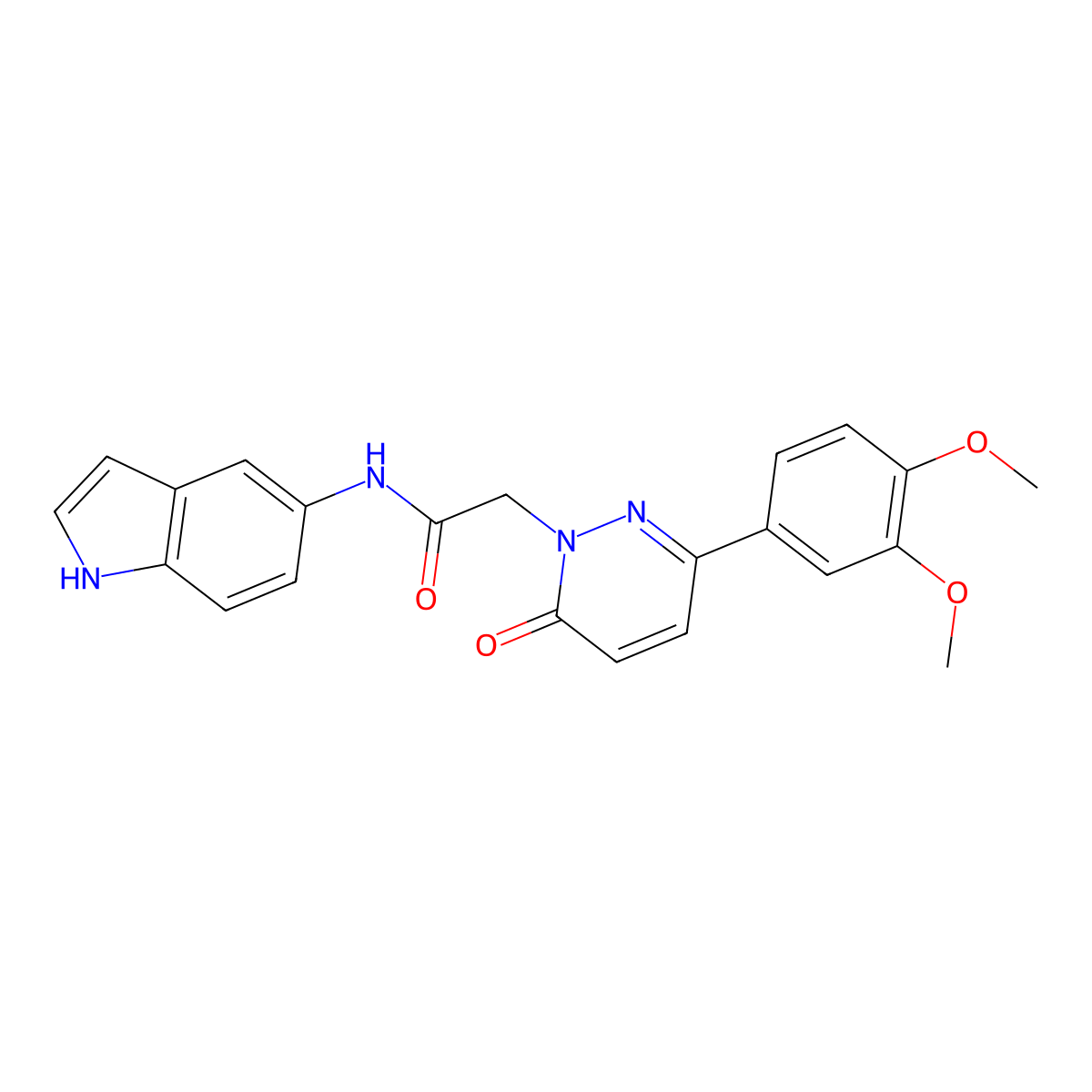 2-(3-(3,4-dimethoxyphenyl)-6-oxopyridazin-1(6H)-yl)-N-(1H-indol-5-yl)acetamide molecular structure, CAS 1282118-43-7