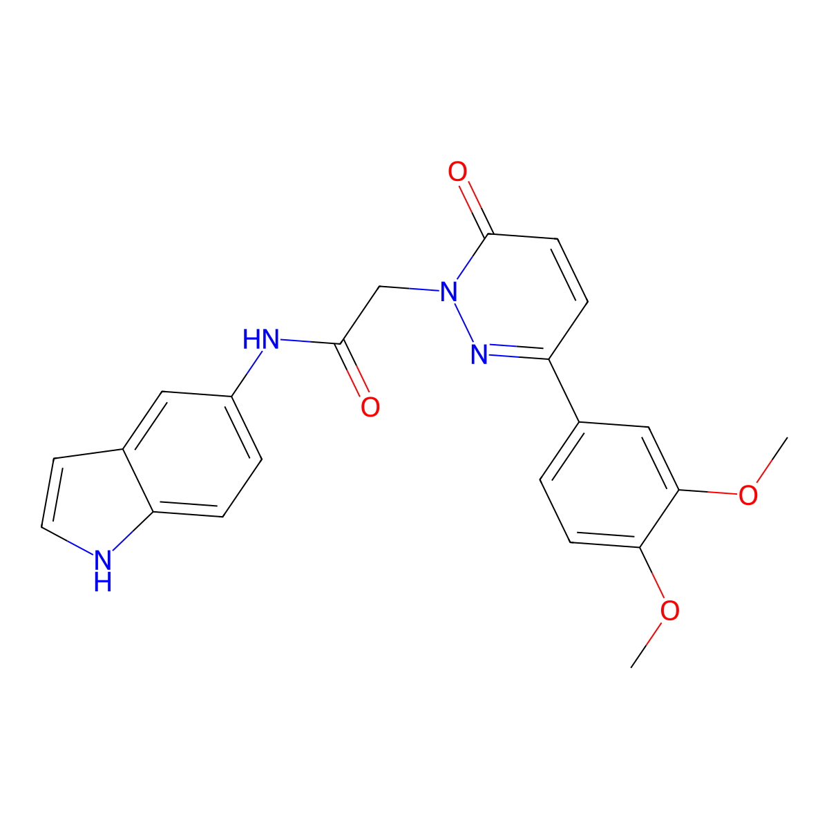 2-(3-(3,4-dimethoxyphenyl)-6-oxopyridazin-1(6H)-yl)-N-(1H-indol-5-yl)acetamide molecular structure, CAS 1282118-43-7
