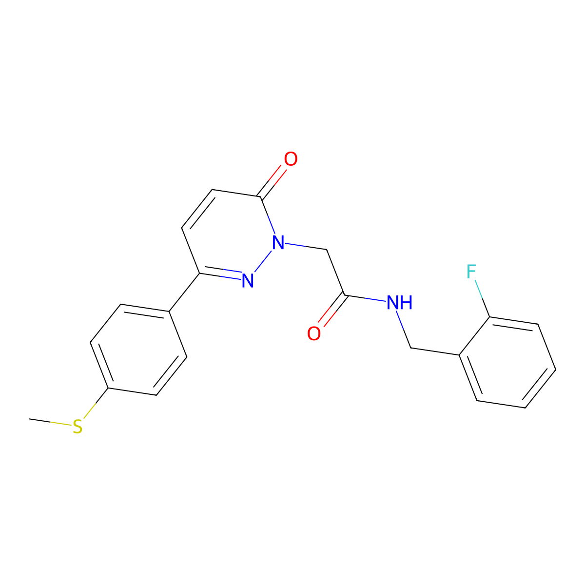 N-(2-fluorobenzyl)-2-{3-[4-(methylsulfanyl)phenyl]-6-oxopyridazin-1(6H)-yl}acetamide molecular structure, CAS 1282118-56-2