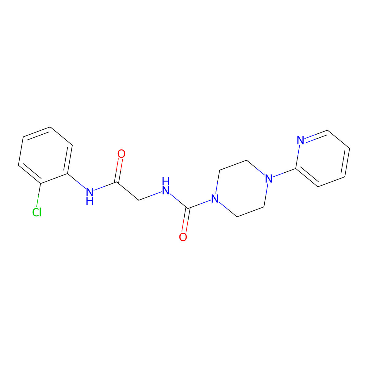 N-(2-((2-chlorophenyl)amino)-2-oxoethyl)-4-(pyridin-2-yl)piperazine-1-carboxamide molecular structure, CAS 1282118-78-8